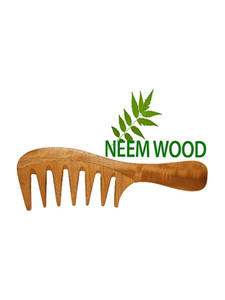 rufiys pure neem wooden wide tooth comb  hair growth anti dandruff  detangling comb