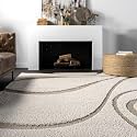 Transitional Flames Square Shaggy Carpet for Living
