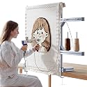 Rug Tufting Frame Tufting Kit 27.5'' Newest Aluminum Metal Tufting Frame for Rug Making Primary Tufting Cloth Stand Tufting Fabric Rug Tufting Kit Rug Frame for Tufting Supplies Carpet Tufting Gun Kit