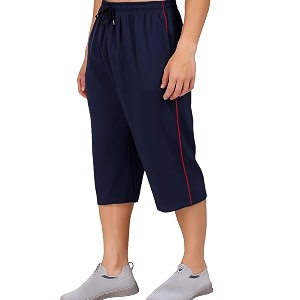 RUGAN Mens Cotton Capri Three-Fourth Shorts