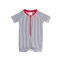 RUGGEDBUTTS Baby Boy Rash Guard Striped - One Piece Sunsuit UPF 50+