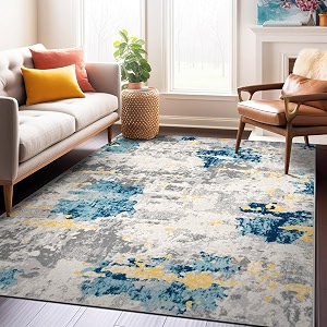 Rugshop Abstract Transitional Non-Shedding Area Rug Cream