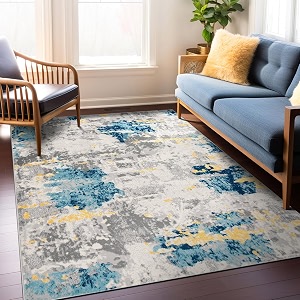 Rugshop Abstract Transitional Fade-Resistant Area Rug Cream