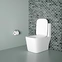 Ruhe Athos Ceramic Western Toilet, S-Trap | White Glossy Finish, 25.5x14.5x29 Inches | Rimless, 7D Siphonic Flushing, Dual-Flush System | Includes Soft-Close Seat Cover | Floor Mounted Western Commode