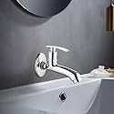 Ruhe® Aqua Bib Cock Long Body Brass Faucet | Wall Mounted Bib Cock Brass Tap for Bathrooms, Washing Areas, Gardens | Faucet with Chrome Finish