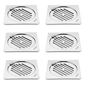 ruhe classic neon flat cut with hinge floor drainer  stainless steel classic neon flat cut with hinge floor drain  5 x 5 inches  pack of 6