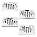 Ruhe® Classic Neon Flat Cut with Hinge Floor Drainer | Stainless Steel Classic Neon Flat Cut with Hinge Floor Drain | (5 x 5 inches) | (Pack of 4)