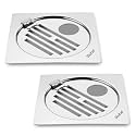 Ruhe® Classic Neon Flat Cut Hinge Floor Drainer with Hole | Stainless Steel Classic Neon Flat Cut Hinge with Hole Floor Drain/Jali | (5 x 5 inches) | (Pack of 2)