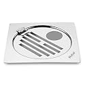 Ruhe® Classic Neon Flat Cut Hinge Floor Drainer With Hole | Stainless Steel Classic Neon Flat Cut Hinge With Hole Floor Drain/Jali | (5 x 5 inches) | (Pack of 1)