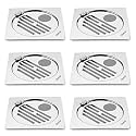Ruhe® Classic Neon Flat Cut Hinge Floor Drainer With Hole | Stainless Steel Classic Neon Flat Cut Hinge With Hole Floor Drainer/Jali | (6 x 6 inches) | (Pack of 6)