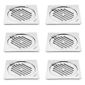 Ruhe® Classic Neon Flat Cut with Hinge Floor Drainer | Stainless Steel Classic Neon Flat Cut with Hinge Floor Drain | (6 x 6 inches) | (Pack of 6)