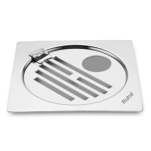 ruhe classic neon flat cut floor drain with hinge amp hoe  premium stainless steel floor drainerjali  6 x 6 inches pack of 1