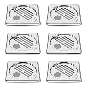 ruhe classic neon hinge floor drainer with hole  stainless steel classic neon hinge with hole floor drain  5 x 5 inches  pack of 6