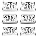 Ruhe® Classic Neon Hinge Floor Drainer with Hole | Stainless Steel Classic Neon Hinge with Hole Floor Drainer/Jali | (6 x 6 inches) | (Pack of 6)