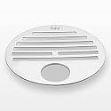 Ruhe Classic Round Floor Drain | Premium Grade Stainless Steel | Classic Round Jali with Hole | Hinged Grating Top Floor Drainer/Jali | 4 Inches | Silver