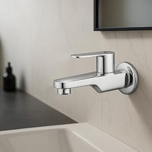 ruhe demure bib cock long body brass faucet  bib tap for bathrooms washing areas gardens  faucet with chrome finish