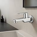 Ruhe® Demure Bib Cock Long Body Brass Faucet | Bib Tap for Bathrooms, Washing Areas, Gardens | Faucet with Chrome Finish