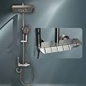 Ruhe Drizzle 4-in-1 Piano Powder Coating Shower Panel System Complete Set, Includes Powder Coated Overhead Shower, Multi Flow Hand Shower with Health Faucet, Required Pressure Pump
