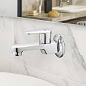 Ruhe® Eclipse Bib Cock Long Body Brass Faucet | Wall Mounted Bib Tap for Bathrooms, Washing Areas, Gardens | Faucet with Chrome Finish | Brass Tap