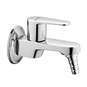 Ruhe® Eclipse Brass Faucet/Tap | Nozzle Bib Cock Faucet/Tap | Chrome Finish | for Washing Machine and Garden Pipes