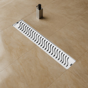 ruhe floor stainless steel push down strainer