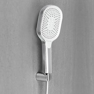 ruhe ivory abs hand shower set multi function 3-modes rain shower focus and rain-focus handheld shower for bathroom with flexible hose 15 meter and wall hookholder  chrome finish