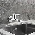 Ruhe® Kubix Bib Cock Long Body Brass Faucet | Wall Mounted Bib Tap for Bathrooms, Washing Areas, Gardens | Faucet with Chrome Finish | Brass Tap