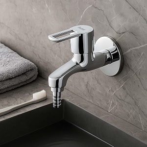 ruhe kubix brass faucettap  nozzle bib cock faucettap  with chrome finish  for washing machine and garden pipes