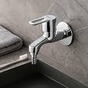 Ruhe® Kubix Brass Faucet/Tap | Nozzle Bib Cock Faucet/Tap | with Chrome Finish | for Washing Machine and Garden Pipes
