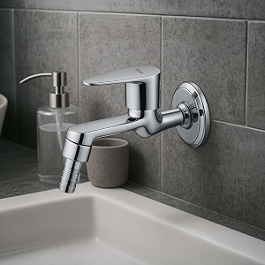 ruhe liva brass faucettap  nozzle bib cock faucettap with chrome finish for washing machine and garden pipes
