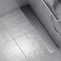 Ruhe® Palo 24 × 4 Inches Floor Drainer | 304 Stainless Steel Palo Shower Water Drain Channel/Waste Water Floor Drain | with Stainless Steel Trap and Side Hole | with Collar