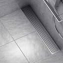 Ruhe® Palo 48 × 4 Inches Shower Floor Drainer | 304 Stainless Steel Palo Shower Water Drain Channel/Waste Water Floor Drain | With Stainless Steel Trap and Side Hole | With Collar