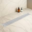 Ruhe® Palo 48 × 4 Inches Shower Floor Drainer | 304 Stainless Steel Palo Shower Water Drain Channel/Waste Water Floor Drain | With Stainless Steel Trap and Side Hole | With Collar