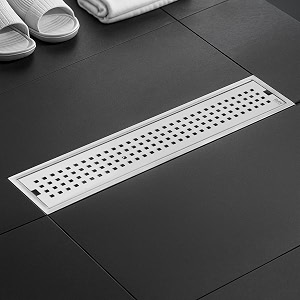 ruhe palo shower drain channel  18  4 inches  304 stainless steel shower water drain channel  floor drain with cockroach trap side hole and collar