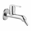Ruhe® Pavo Brass Faucet/Tap | Nozzle Bib Cock Faucet/Tap | with Chrome Finish | for Washing Machine and Garden Pipes