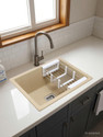 RUHE Quartz Single Bowl | 24x18x9 Inches Kitchen Sink | Sand Choco Matte Finish | Quartz Single Bowl 24x18x9 inches Kitchen Sink| Sand Choco Matte Finish Vessel Sink