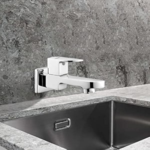 ruhe pristine bib cock long body brass faucet tap  wall mounted bib tap for bathrooms washing areas gardens  faucet with chrome finish