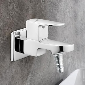 ruhe pristine brass faucettap  nozzle bib cock faucettap  with chrome finish  for washing machine and garden pipes