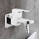 Ruhe® Pristine Brass Faucet/Tap | Nozzle Bib Cock Faucet/Tap | with Chrome Finish | for Washing Machine and Garden Pipes