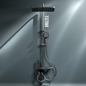 ruhe rain smart shower panel set 4-in-1 multi flow functions led light shower panel with digital display piano keys includes overhead shower hand shower and dual mode water spray health faucet