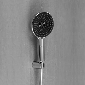 ruhe rosa abs hand shower set multi function 3-modes rain mist and rain-mist handheld shower for bathroom with 304-grade stainless steel flexible shower tube 15 meter amp wall hook  chrome finish