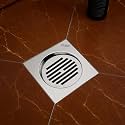 Ruhe® Classic Neon Square Flat Cut Floor Drain, 5 x 5 inches | Premium Stainless Steel Drain Jali for Bathroom