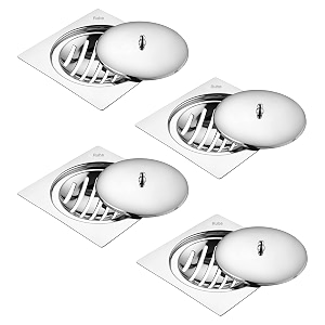 ruhe saturn square flat cut with classic jali floor drainer  premium grade stainless steel saturn square flat cut with classic jali floor drainerjali set of 4 6x6 inch