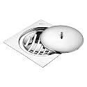 Ruhe® Classic Neon Square Flat Cut Floor Drain, 5 x 5 inches | Premium Stainless Steel Drain Jali for Bathroom