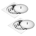 Ruhe® Saturn Square Flat Cut with Classic Jali Floor Drainer | Premium Grade Stainless Steel Saturn Square Flat Cut with Classic Jali Floor Drainer/Jali Set of 2 (6x6 Inch)