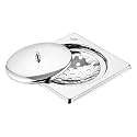 Ruhe® Classic Neon Square Flat Cut Floor Drain, 5 x 5 inches | Premium Stainless Steel Drain Jali for Bathroom