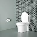 Ruhe® 26x14x29 Inches Scala One-Piece S-Trap Ceramic Western Toilet Commode | White Glossy Finish, Dual-Flushing System, Anti-Bacterial Glaze, Soft-Close Seat Cover | Includes Flushing Kit, Gasket