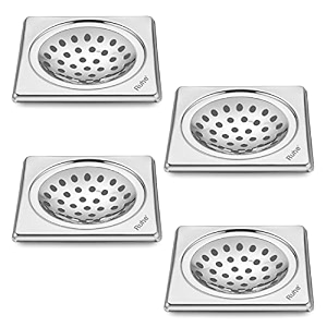 ruhe square neon floor drainer with hole  stainless steel square neon floor drain  6 x 6 inches  pack of 4
