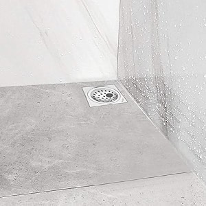 ruhe square neon floor drainer with hole  stainless steel square neon floor drain  5 x 5 inches  pack of 1