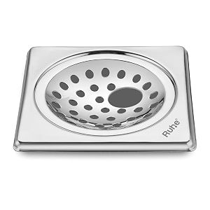 ruhe square neon floor drainer with hole  stainless steel square neon floor drain  6 x 6 inches  pack of 1